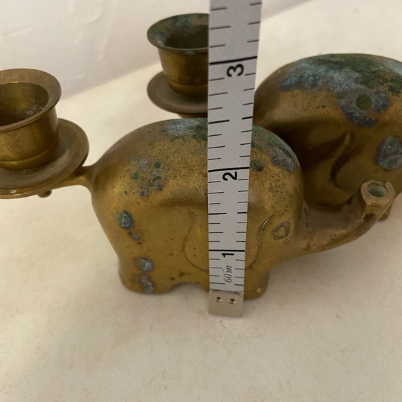 Vintage Brass Baby Elephant Candle Holders - Picture 3 of 7